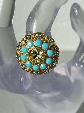Banana Republic Gold-Tone Ring with Turquoise Accents